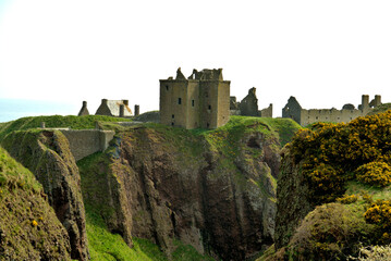 Dunnottar Castle located on the coast of Scotland, about 2 miles south of Stonehaven in Aberdeenshire.