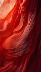 Obraz premium Flowing Red Fabric Displaying Beautiful Texture and Dynamic Movement