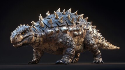 Naklejka premium Powerful Armored Dinosaur Digital 3D Render
