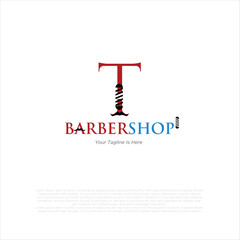 Letter t Barbershop Logo, suitable for any business related to barbershop with L initial