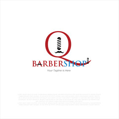 Letter q Barbershop Logo, suitable for any business related to barbershop with L initial