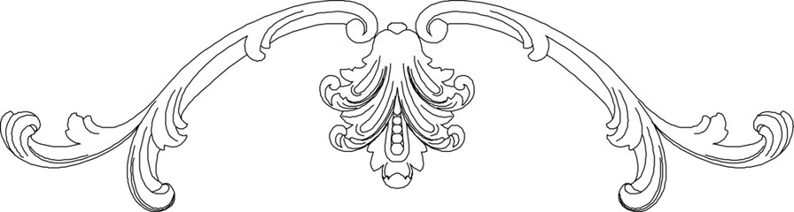 vector illustration silhouette design ornament decoration carving detail classic ethnic vintage traditional floral