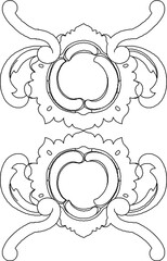 vector illustration silhouette design ornament decoration carving detail classic ethnic vintage traditional floral