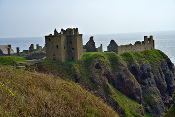 Dunnottar Castle located on the coast of Scotland, about 2 miles south of Stonehaven in Aberdeenshire.