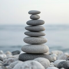 Tranquil Zen Stones Balanced in a Serene Nature Setting