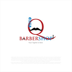 Letter q Barbershop Logo, suitable for any business related to barbershop with L initial