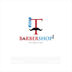 Letter t Barbershop Logo, suitable for any business related to barbershop with L initial