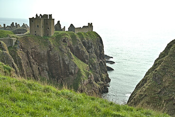 Dunnottar Castle located on the coast of Scotland, about 2 miles south of Stonehaven in Aberdeenshire.