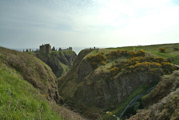 Dunnottar Castle located on the coast of Scotland, about 2 miles south of Stonehaven in Aberdeenshire.
