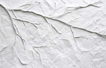 Fototapeta premium Textured white surface resembling crumpled paper or fabric.