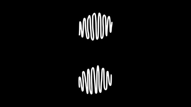White wiggly hand drawn zigzag line colon sign on alpha