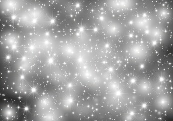 Obraz premium Glittering stars scattered across a celestial silver backdrop, illuminating the night sky with a sense of wonder and magic, perfect for creating a dreamy atmosphere.
