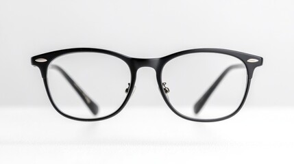 Fototapeta premium Black eyeglasses on white background, eyewear product shot