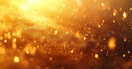 Obraz premium Glowing golden particles on a soft gradient background creating a magical ambiance in a dreamy atmosphere with shimmering light effects