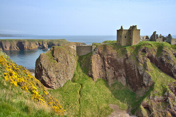 Dunnottar Castle located on the coast of Scotland, about 2 miles south of Stonehaven in Aberdeenshire.