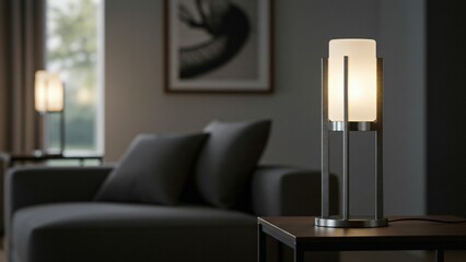 Sleek modern lamp in elegant interior