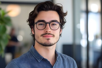 a male office worker programmer, Generative AI