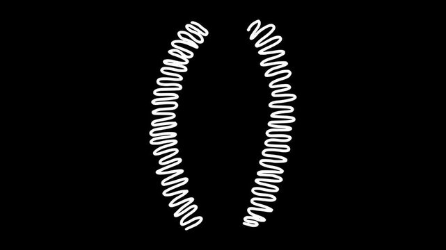 White wiggly hand drawn zigzag line parentheses sign on alpha