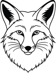 Portrait of fox head on white background vector art illustration