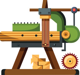  A picture of wood cutting machine isolated on white background