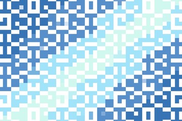 Blue mint pixelated abstract pattern with digital square composition. Modern texture concept