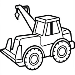 Naklejka premium power shovel truck vector art illustration