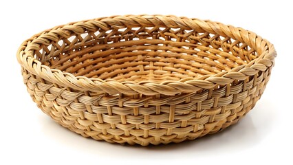 Fototapeta premium Wicker Basket, Woven Bowl, Straw Container