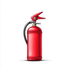 Red Fire Extinguisher Isolated on White Background for Safety and Emergency Preparedness Concepts