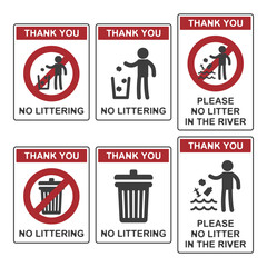 No littering, flat logo