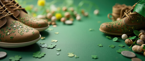 Celebration of Saint Patrick's Day With Festive Green Shoes