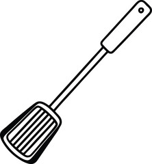 Large Stainless steel Kitchen spatula vector art illustration