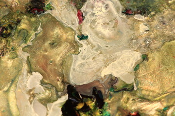 Liquid art with Ink, Paint, Mica Powder, Milk and Oils