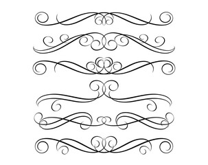 69.epsSet calligraphic design elements elegance  retro