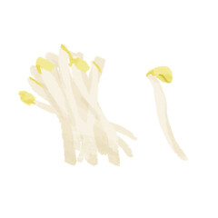 もやしの手描きカラーイラストセット
