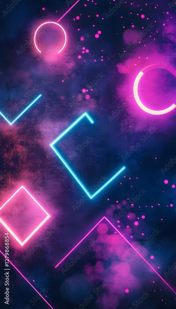 Poster geometric shapes and colors combining for abstract artistic background