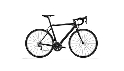 Fototapeta premium Sleek black road bike displayed against a clean white backdrop