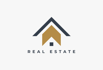 House with Arrow Up Logo. Minimal Modern Logotype Concept. Usable for Business, Branding, Company, Corporate related with Home, Building, Construction, Property, Apartment, Residential, Architecture.