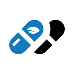 Capsule medication icon.