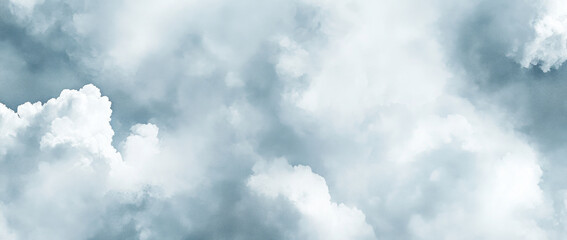 Obraz premium Soft, fluffy clouds in blue sky create serene and tranquil atmosphere, perfect for backgrounds or nature themed designs