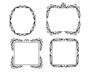 123.epsSet of vector frames black and white