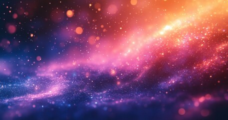 Vast Cosmic Background with Colorful Particles and Stars Creating a Magical Universe Scene for Use in Art or Science Projects