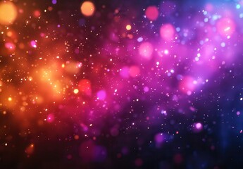 Vibrant and Colorful Abstract Background with Bokeh Effect and Glowing Particles for Creative Design and Digital Artwork