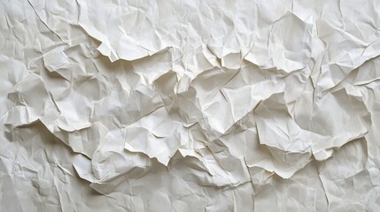 Obraz premium Highly textured, crumpled white paper background. Ideal for adding a distressed or aged feel to designs.