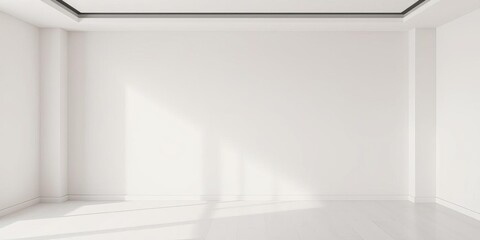 Fototapeta premium Plain white painted wall background with smooth texture, empty, interior, room