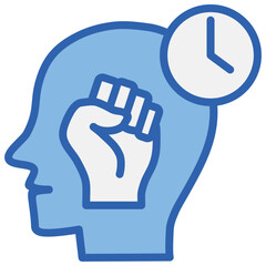 Dedication Blue White Icon