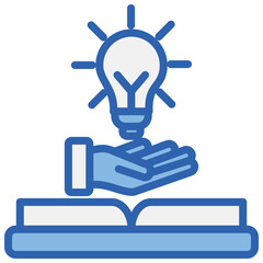 Knowledge Blue White Icon