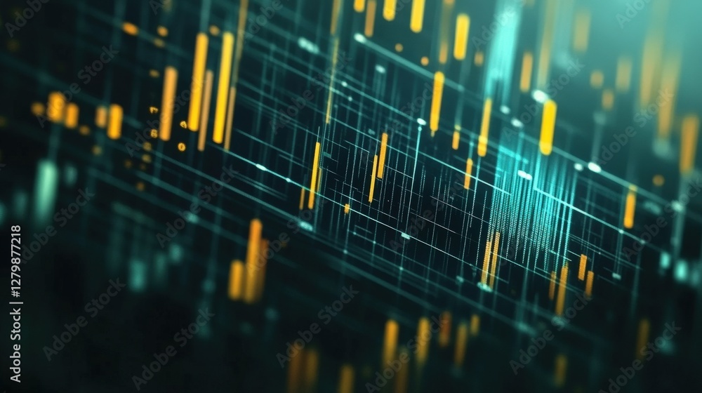 Poster abstract digital background with glowing lines and patterns creating a dynamic visual effect