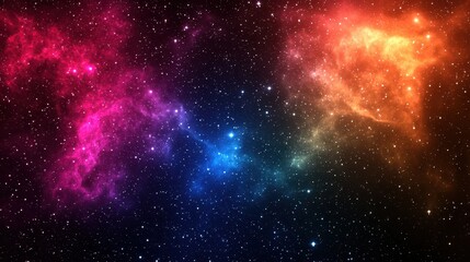 Colorful Cosmic Nebula with Stars in Vibrant Space Background