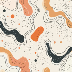 Abstract Fluid Shapes Pattern