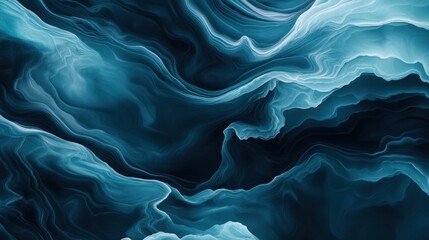 Abstract Blue Flowing Layers Image